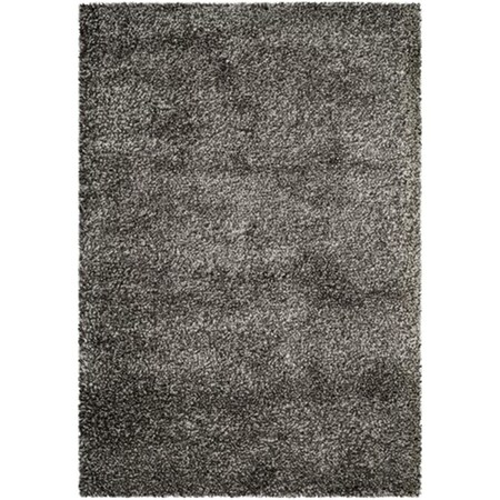 New York Shag Power Loomed Large Rectangle Rug- Dark Grey - Dark Grey- 8 X 10 Ft.